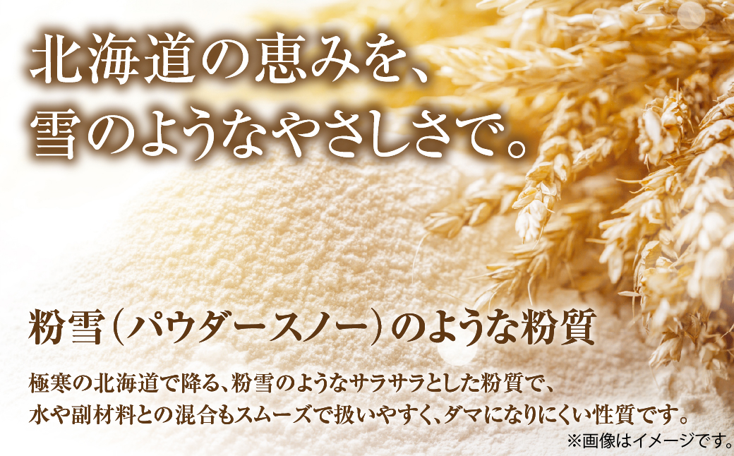 【毎月定期便】北海道産 「春よ恋」「ゆめちから」ブレンド小麦粉 パウダースノー（パン用強力粉）5kg 全2回 MROBI043