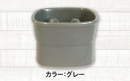 美濃焼　陶器製ペット用フードボウル【早食い防止 高台フードボウル (小/グレー)pet109】【1411100】