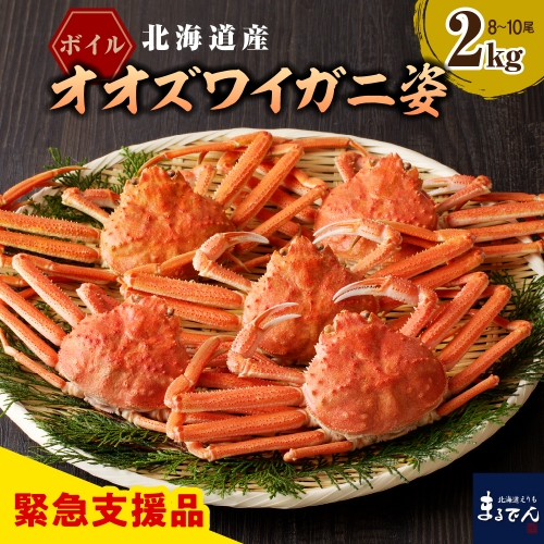 えりも【マルデン特製】ボイルオオズワイガニ姿2kg《1kg(４尾～５尾)×2》【er002-051-a】