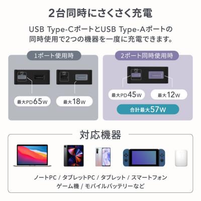 ふるさと納税 海老名市 (オウルテック)薄さ19.5mm最大PD65W出力USBType-C×1Type-A×1 AC充電器 |  | 03