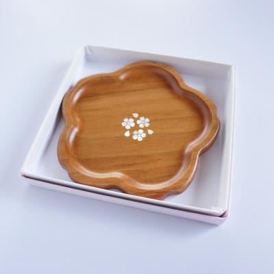 ふるさと納税 北上市 貝象嵌　さくらトレー　桜模様の小さな木製トレー【夢工房】 |  | 02