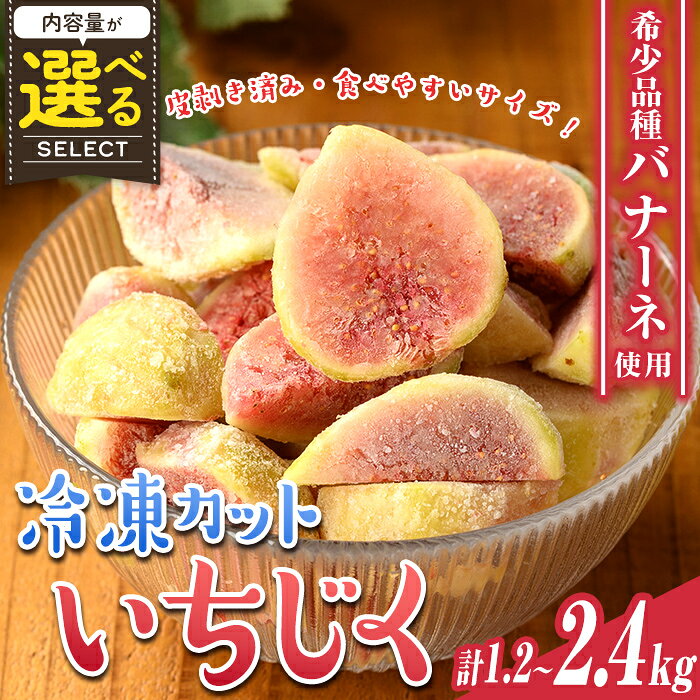 【ふるさと納税】＜内容量が選べる！＞冷凍カットいちじく(計1.2～2.4kg) 白いちじく バナーネ バローネ 果物 フルーツ 無花果 果肉 カットフルーツ 小分け 【工房ゆう】