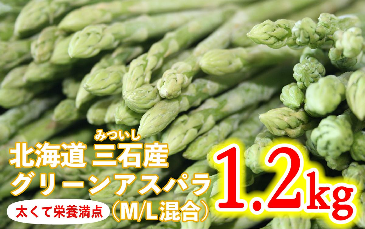 ＜ 2026年4月より発送 ＞  北海道産 グリーンアスパラ M / L 混合 1.2kg ＜ 予約受付 ＞