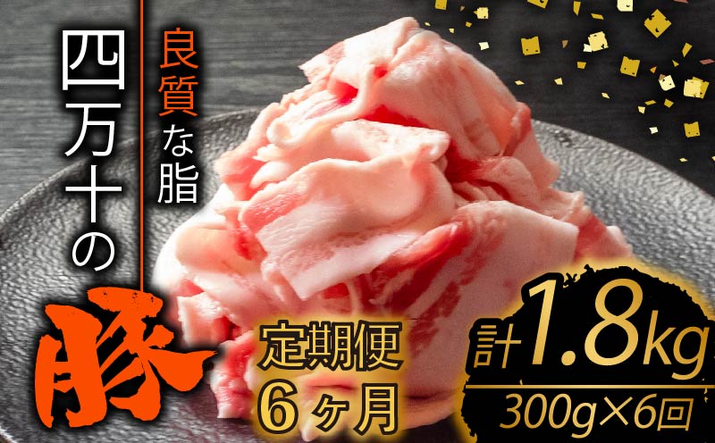 【定期便6回】四万十ポークスライス 計1.8kg（300g×6ヶ月連続お届け) Wコース | 豚肉 豚バラ肉 小分け 小間切れ スライス 切り落とし 冷凍 真空パック 簡単調理 細切れ 大容量 肉 高知県 須崎市 TM25000