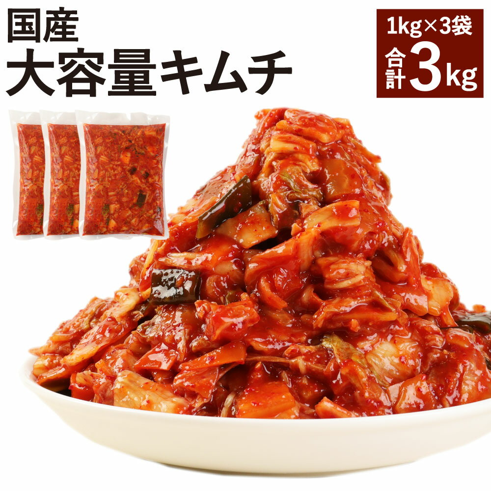 【ふるさと納税】キムチの里オリジナル 国産大容量キムチ 1kg×3袋 合計3kg キムチ ご飯 キムチの里 国産 冷蔵 送料無料