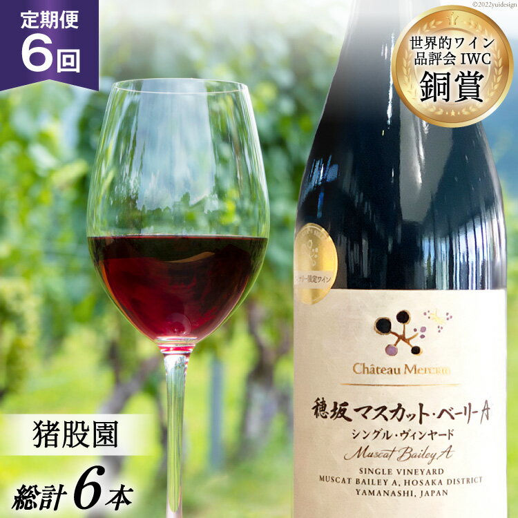 【ふるさと納税】 ワイン 山梨 定期便 赤ワイン 赤 750ml × 6回 酒 穂坂マスカット・ベーリーA シングル・ヴィンヤード 栽培責任者 猪股宣夫 洋酒 母の日 父の日 記念日 ギフト 送料無料 [シャトー・メルシャン 勝沼ワイナリー 山梨県 韮崎市 20743316]