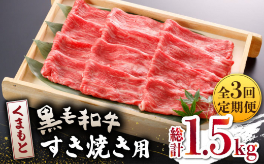 【数量限定】【全3回定期便】くまもと 黒毛和牛 すきやき用 500ｇ【山鹿市（桜屋）】 すき焼き 熊本 くまもと 九州 牛肉 牛 数量限定 すき焼き肉  [ZBO043]