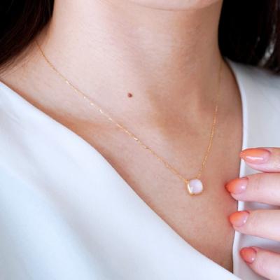 ふるさと納税 甲府市 【ジュエリー】K18 イエローゴールド ピンクオパールクォーツネックレス PNA-0361 |  | 03