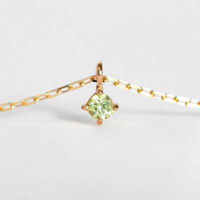 ふるさと納税 大津市 【10金 誕生石ネックレス】8月ペリドット シンプル 1粒 華奢チェーン 天然石ペンダント |  | 02