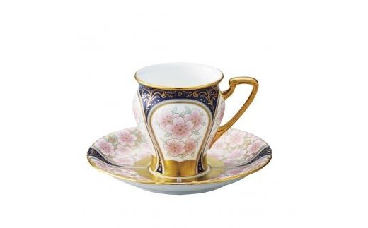 
ノリタケ 「オマージュコレクション」 コーヒー碗皿 ”色絵金彩桜文”
