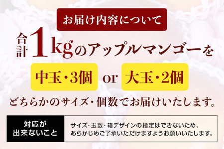 【2024年発送】優秀賞受賞のかしみ園アップルマンゴー1kg