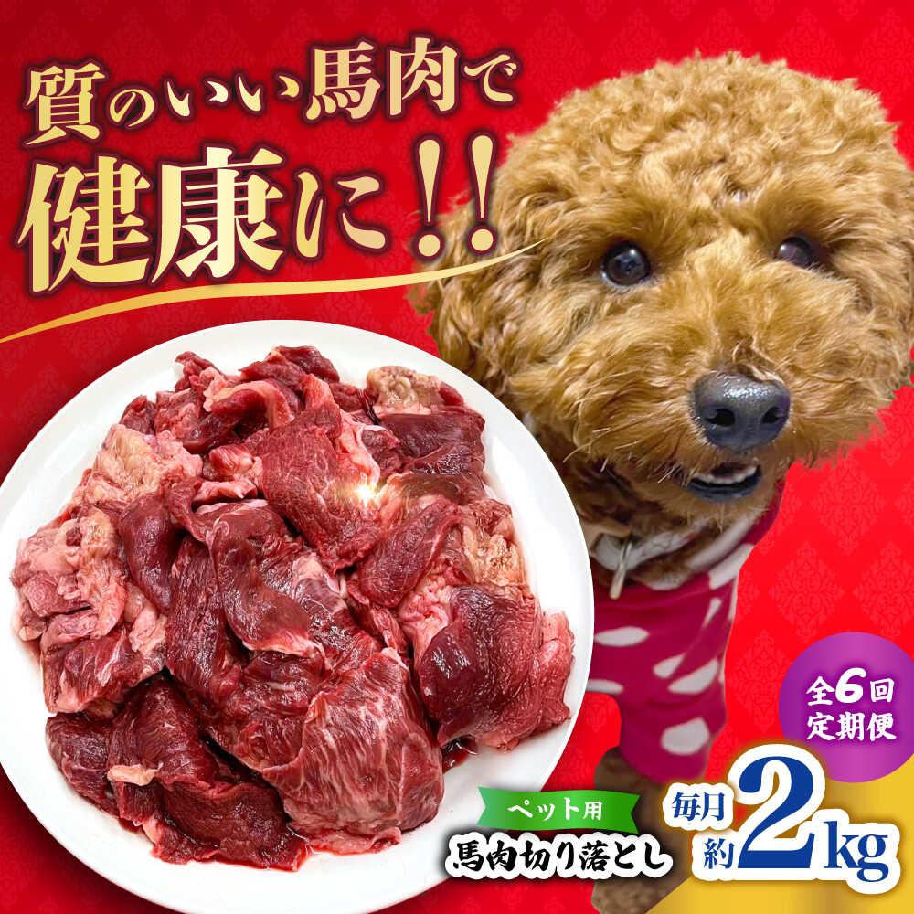 【ふるさと納税】【全6回定期便】ペット用 馬肉 切り落とし (2kg) 【合同会社　長岡フーズ】[ZFR059]