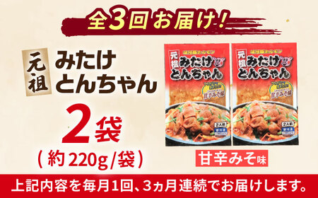 【3回定期便】みたけとんちゃん　甘辛みそ味2袋[AVAA018]