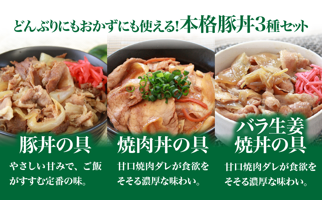 元気豚　豚丼の具セット(3種8食入)【配送不可地域：離島・沖縄県】 TAKB052