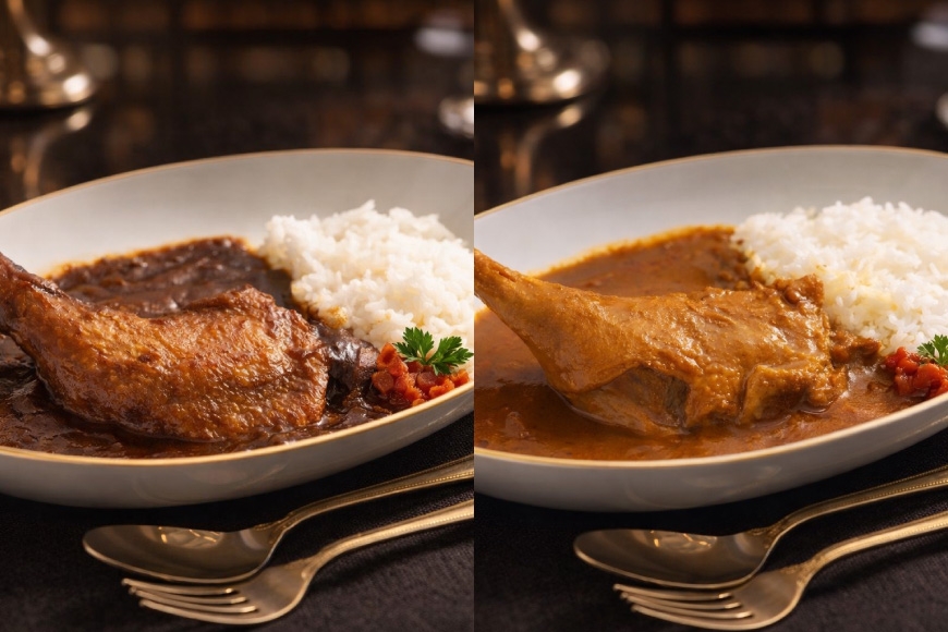 
                  レトルト カレー 国産 骨付きモモ 1本 六ツ美のあの肉カレー MIX 中辛 辛口 各1個 計480g セット [六ツ美養鶏加工 愛知県 岡崎市 ok23bzw510007] レトルトカレー レンジ対応 チキン チキンカレー 詰め合わせ
                
