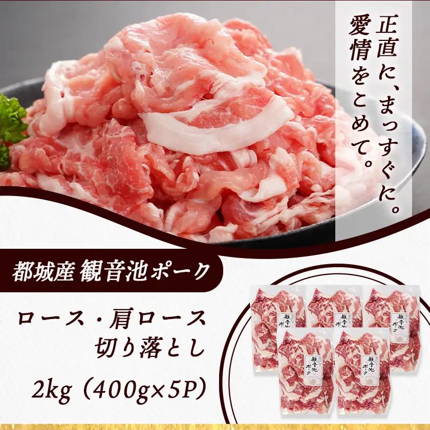 【訳あり】観音池ポーク ロース・肩ロースの切り落とし2kg〔14-1506〕_(都城市) ロース 肩ロース 切り落とし 観音池ポーク ふぞろい 訳あり品 肉野菜炒め 焼きそば 回鍋肉 豚丼 豚キムチ 