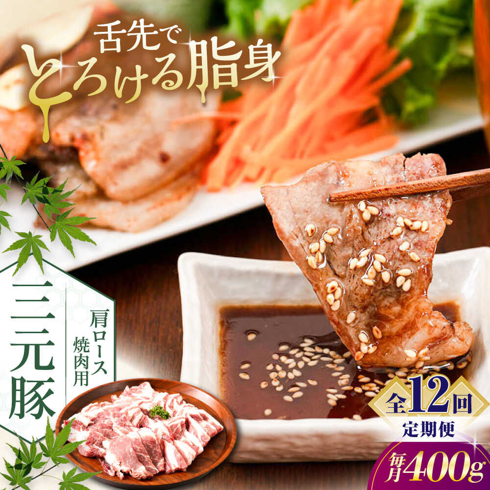 【ふるさと納税】【全12回定期便】北海道 平田牧場 肩ロース 焼肉用 400g (200g×2P)《喜茂別町》【平田牧場】 肉 豚肉 ロース 焼肉 スライス 冷凍配送 定期便 北海道 平田牧場 三元豚 [AJAP150] 168000 168000円