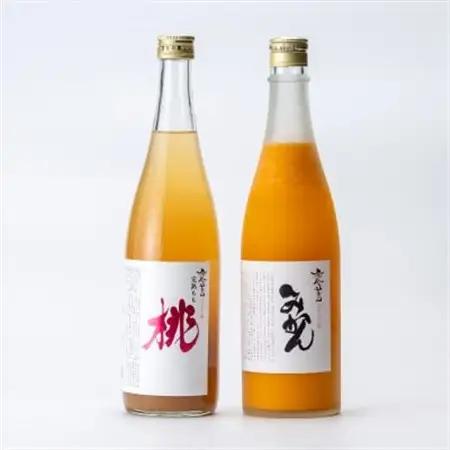 日本酒仕込みの果実酒　【鳳凰美田】　桃酒・みかん酒　四合瓶　2本セット【配送不可地域：離島】【1090924】