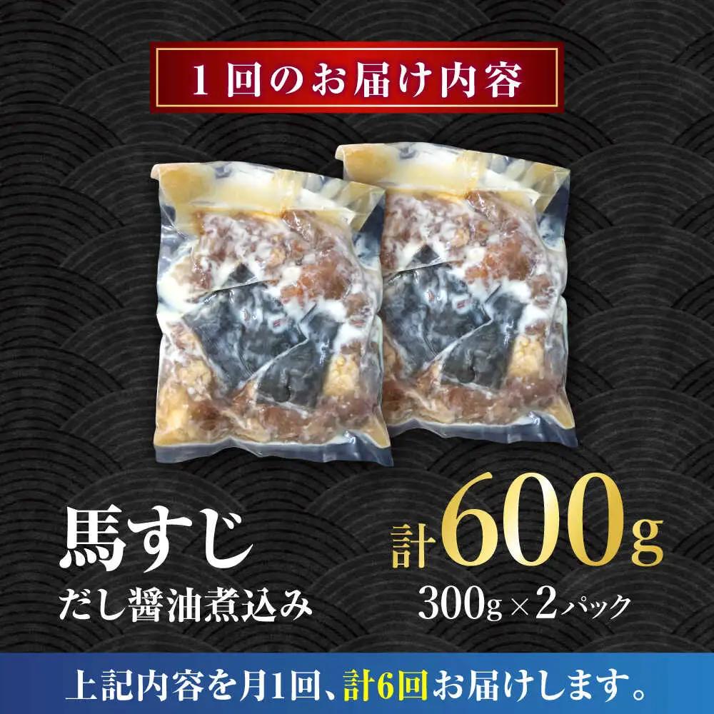 【全6回定期便】やきにく なか園特製！馬すじだし醤油煮込み 約600g（約300g×2pc） 【有限会社 スイートサプライなかぞの】[ZBV087]