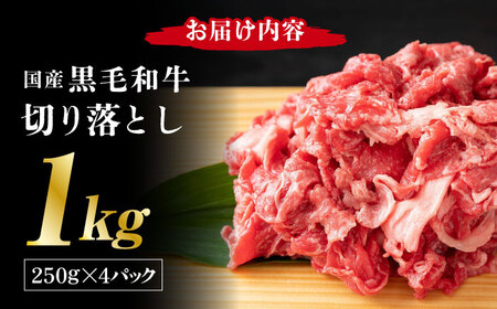 熊本県産 黒毛和牛 切り落とし 計約1kg (約250g×4P)【有限会社九州食肉産業】肉 牛肉 A4 A5 国産 黒毛和牛 九州産 熊本県産 切り落とし 小分け [ZDQ019]