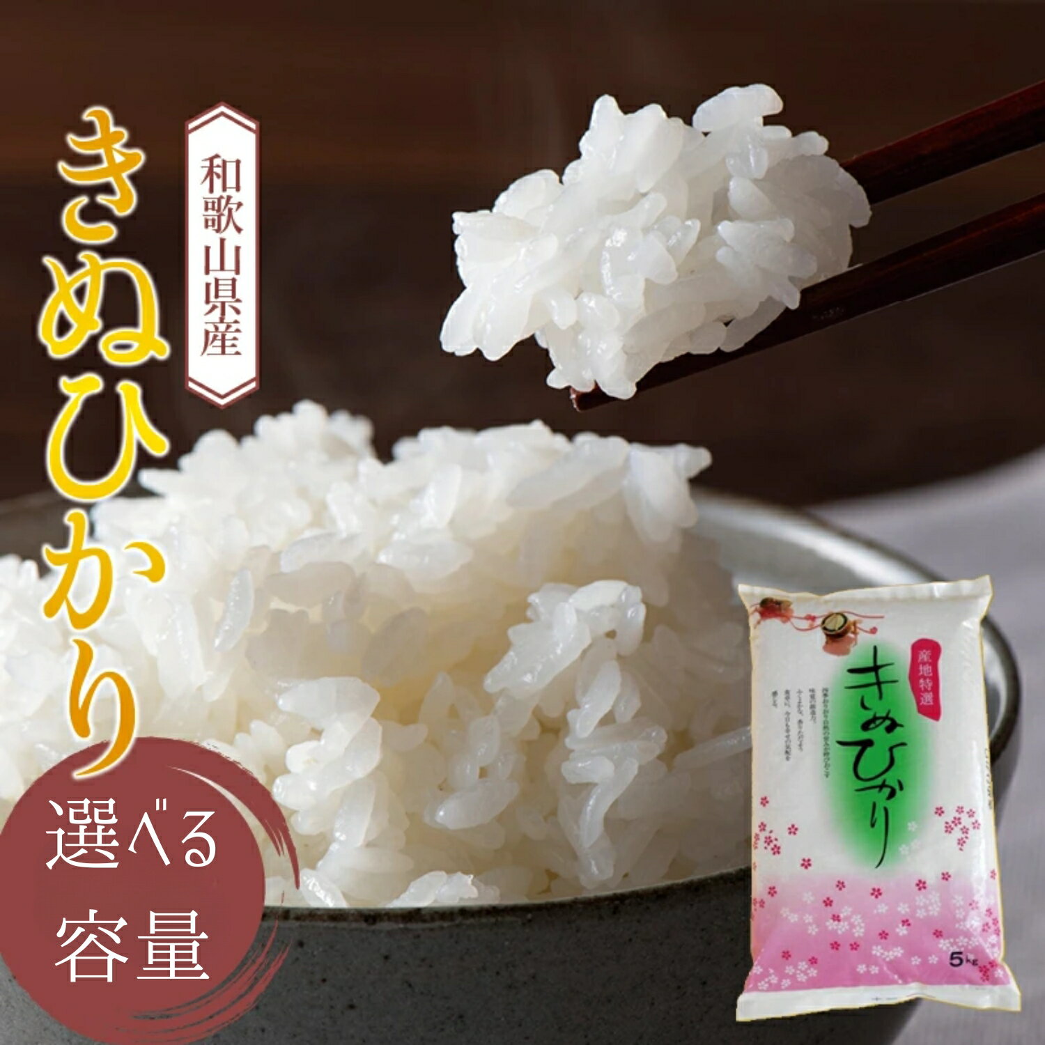 【ふるさと納税】 お米 令和7年産 【先行予約】 【数量限定】 キヌヒカリ 選べる容量 (2025年産) 5kg 10kg 産地直送 ※9月中旬頃より順次発送 / お米 白米 米 こめ 和歌山 ご飯 ヒカリ きぬひかり 予約 予約販売 ライス
