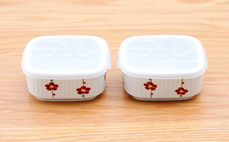 【波佐見焼】角パック 花木立 赤 2個セット【団陶器】[PB217]