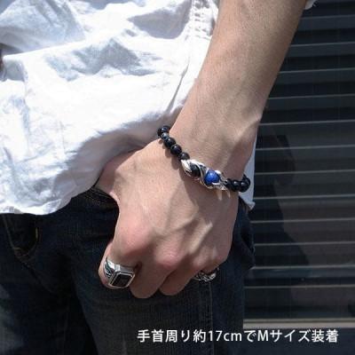 ふるさと納税 神戸市 パワーストーン×シルバーブレス Lサイズ ラピスラズリ オニキス 天然石 神戸市 DJ-032L |  | 02