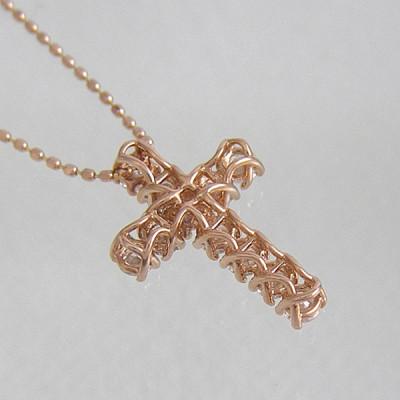 ふるさと納税 南アルプス市 ejブランド『ロマネスク』クロスネックレス K18PG/ダイヤモンド0.50ct |  | 02