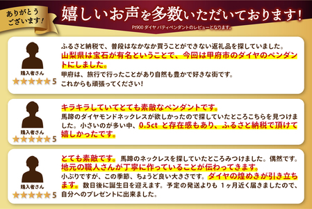 【即納】Pt900 ダイヤ バティペンダント