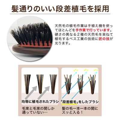 ふるさと納税 東大阪市 天然毛100%猪毛/豚毛　段差植毛　ミックスクッションヘアブラシ |  | 01