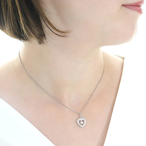 ネックレス プラチナ PT900 ダイヤモンド 0.48ct ハート 揺れるダイヤ ラウンドカット レディース ペンダント【f252-pt-r】 ALPAZ120