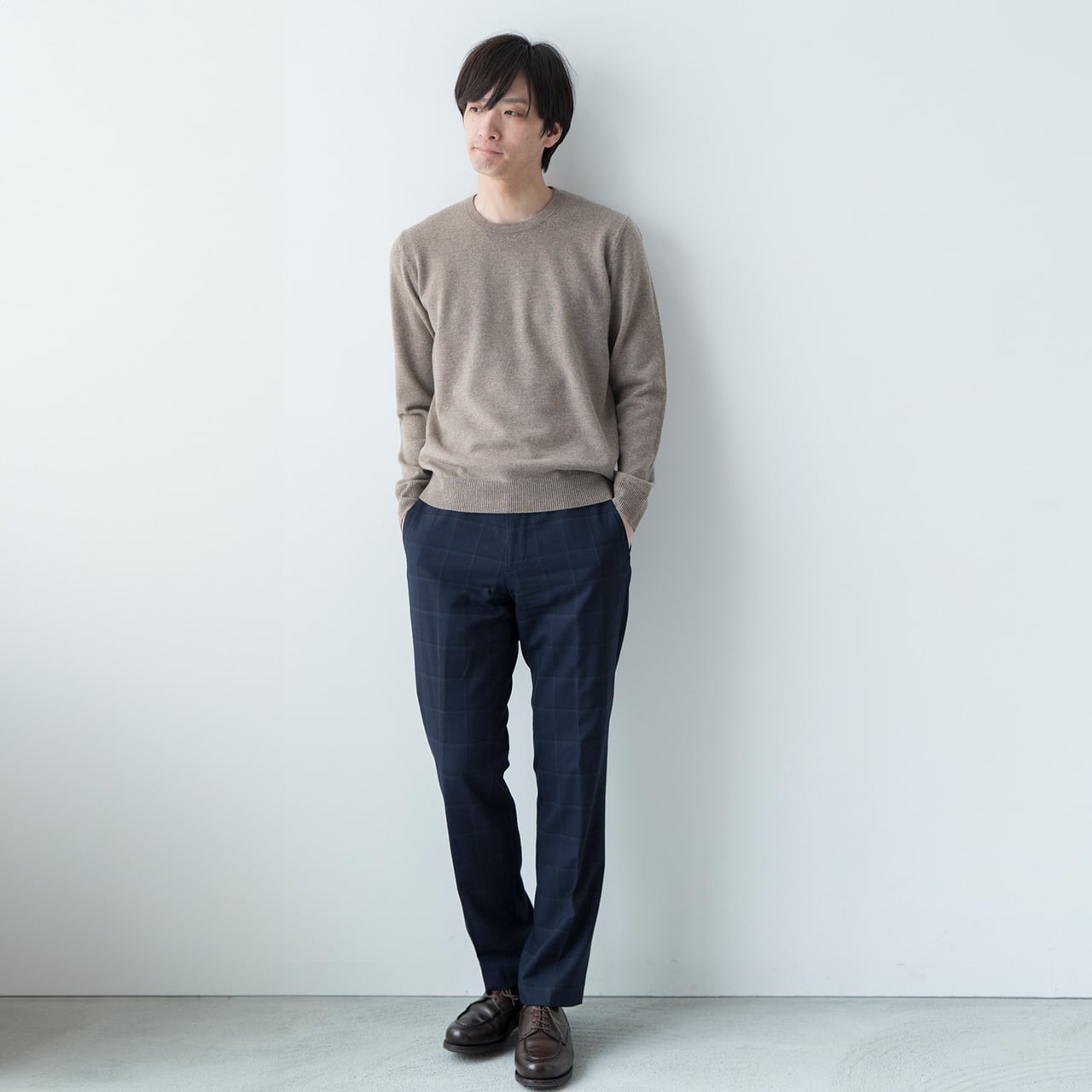 【ふるさと納税】ニット メンズファッション ラウンド ネック 度詰 プルオーバー 男性用 S M L LL カシミヤ100% メンズ クルーネック ニット セーター ギフト プレゼント 秋 冬 長袖 最高級 薄手 無地 シンプル ≪白田のカシミヤ≫