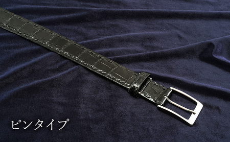 ベルト メンズ ツヤワニ クロコベルト 幅35mm クロ 手縫いステッチ レザー 革 本革 革製品 クロコダイル ワニ革 クロコダイルベルト ワニ革ベルト レザーベルト メンズベルト 黒 日本製 東京