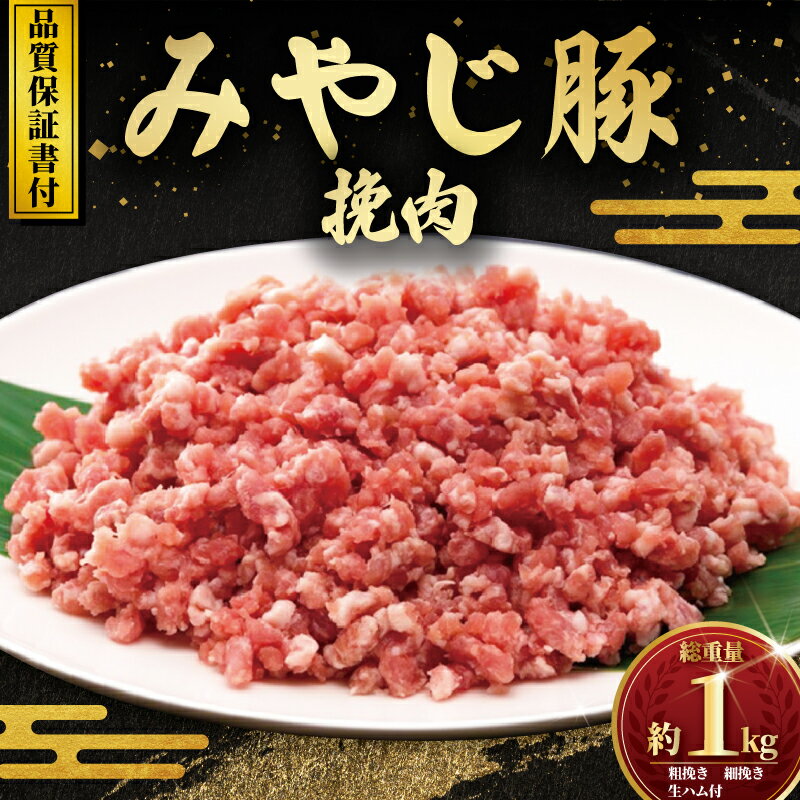 【ふるさと納税】ブランド豚 みやじ豚 豚肉 1kg セット 粗挽き 500g 細挽き 400g 生ハム 100g 豚 ブランド豚肉 ポーク 国産豚 国産 ぶたにく ぶた 肉 にく niku buta バーベキュー 真空 パック 冷蔵 ひき肉 挽き肉 挽肉 豚ひき肉 豚挽き肉 豚挽肉 神奈川 湘南 藤沢