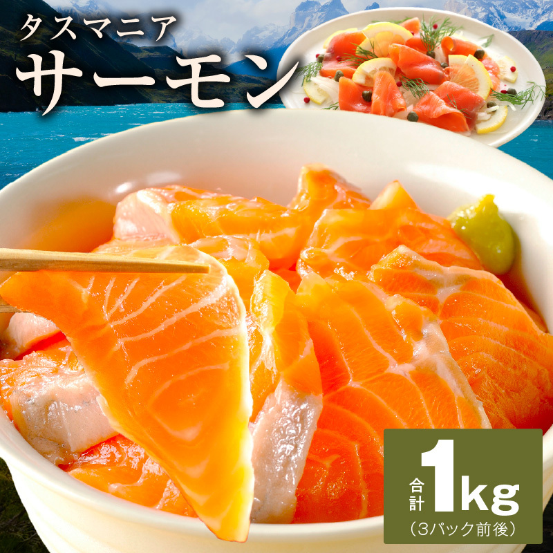 タスマニアサーモン 1kg【アトランティクサーモン 真空パック 小分け ブロック 訳あり サイズ不揃い 上質 刺身 海鮮丼 サラダ 冷凍 物価高応援】 kgp0054