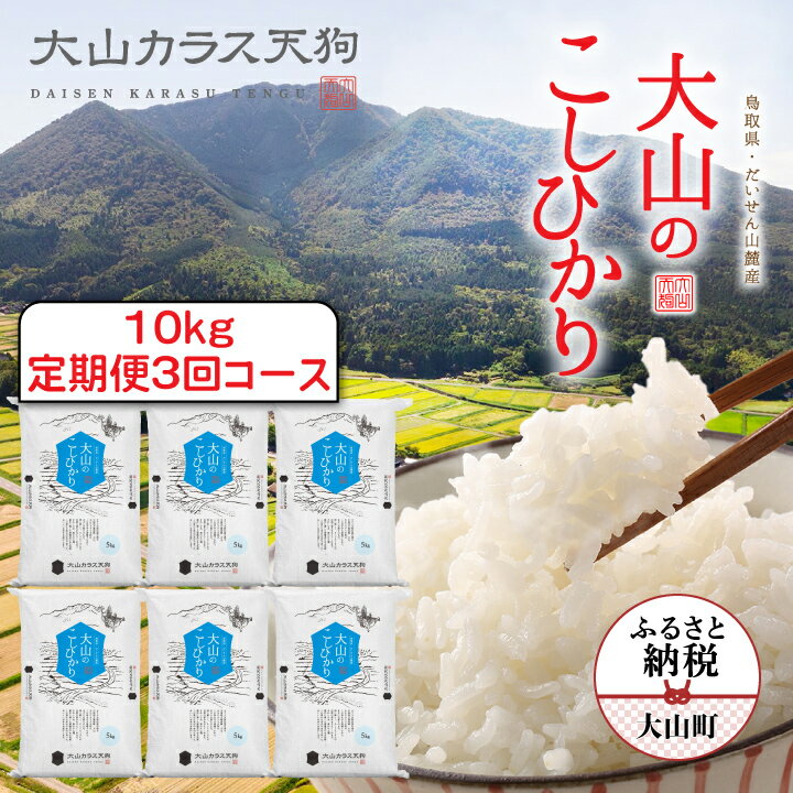 【ふるさと納税】【令和7年10月以降発送新米】 KT-03 大山のこしひかり (白米10kg×3回) 大山カラス天狗 米 料理用 家庭用 鳥取県 鳥取県産 大山町 大山 料理 国産 鳥取 コシヒカリ こしひかり 大山産
