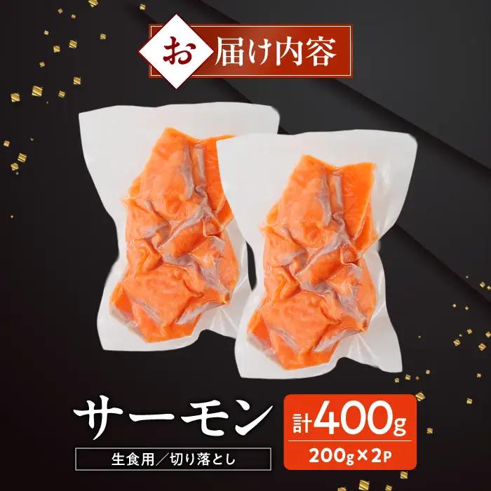 お刺身用 サーモン切り落とし (計400g) 鮭 小分け 真空 パック 冷凍 刺身 シャケ サケ 魚 魚介 漬け丼 海鮮丼 【AW-115】【丸正水産】
