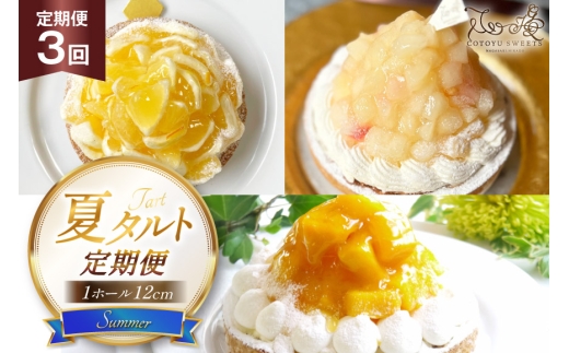 タルト 夏タルトA 1ホール 12cm 3回 定期便 夏香 白桃 マンゴー [心優-Cotoyu sweets- 長崎県 平戸市 hr42bjo490184] スイーツ フルーツ ケーキ 果物 ギフト  誕生日