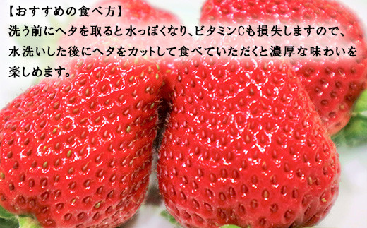 濃厚な味をお楽しみいただけるように、水洗い後にヘタを取りお召し上がり下さいませ。