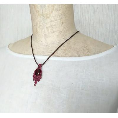 ふるさと納税 土佐清水市 ガーネット マクラメ編みネックレス 金属アレルギー対応 アクセサリー 天然石 ギフト【R01171】 |  | 01