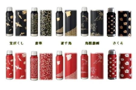 うるしアンブレラボトル　波千鳥・朱