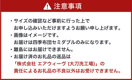 【大刀洗町限定】エアウィーヴ 四季布団 セミダブル × エアウィーヴ ピロー スリム“みな実のまくら” セット