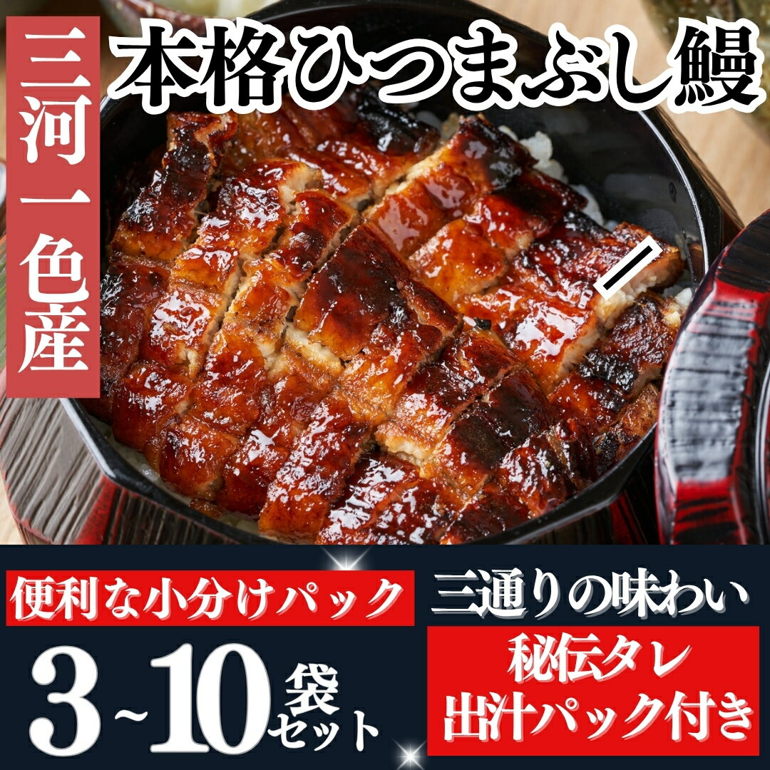 【ふるさと納税】 先行予約 【三河一色産】秘伝のタレ付き ひつまぶし 鰻 3袋～10袋 きざみ蒲焼・出汁パック付き 岬だより 容量 選べる 愛知県 南知多町 人気 おすすめ うなぎ ウナギ