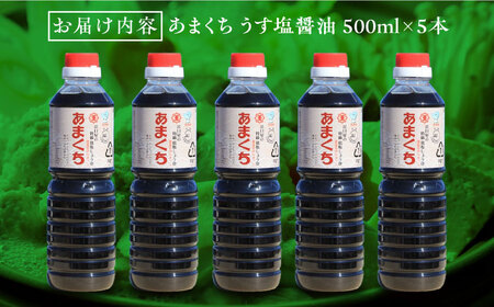 あまくちうす塩醤油 500mL×5本 濱口醤油[XAA044]