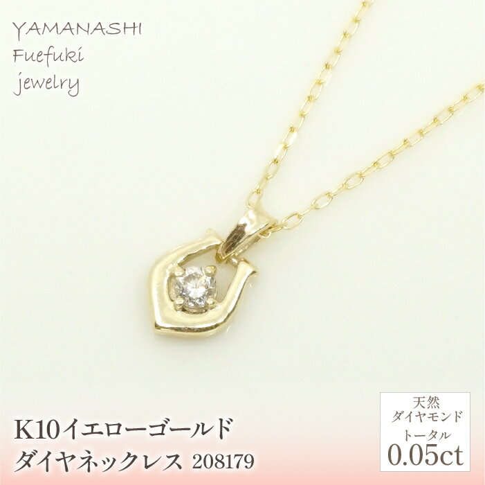 【ふるさと納税】K10　イエローゴールド　ダイヤ0.05ct　ネックレス 　 管理番号280179 ふるさと納税 人気 おすすめ ランキング アクセサリー 宝石 ジュエリー 高級 記念日 プレゼント 山梨県 笛吹市 送料無料 218-149