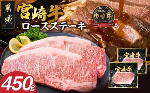 
                  宮崎牛ロースステーキ2枚(450g)_14H-84-012-2_(都城市) 都城産 A4ランク以上 ブランド牛 黒毛和牛 ロースステーキ ギフト 贈答 株式会社一真
                