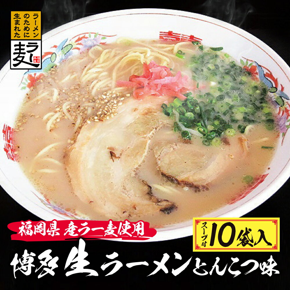 【ふるさと納税】福岡県産ラー麦 博多生ラーメンとんこつ味 福岡 ラーメン ラー麦 アレンジ U16-17