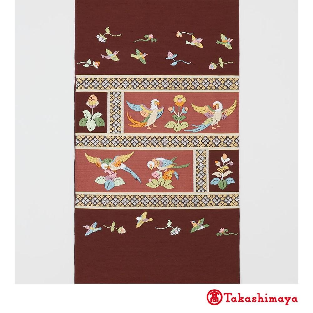 【ふるさと納税】【龍村美術織物】龍村錦帯 袋帯 木画インコ エンジ【高島屋選定品】 | 錦帯 帯 和装 織物 手織り 人気 おすすめ 送料無料
