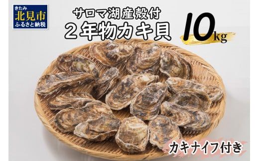 【予約：2025年10月より順次発送】【カキナイフ付】海のミルクサロマ湖産殻付2年物カキ貝 10kg 80～100個入 ( 海鮮 魚介類 貝 お歳暮 お祝い BBQ )【031-0008-2025】