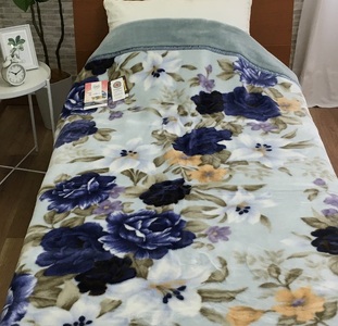 C.R.P加工毛布 マイヤー毛布 シングル ブルー 1枚 (合わせ毛布)24401BL｜マイナスイオン 快眠 快適 睡眠 洗える 洗濯可能 [3787]